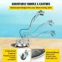 Limpiador de superficies con hidrolavadora VEVOR, 21'', presión máxima de 4000 PSI con 3 boquillas para limpiar entradas de vehículos y aceras, marco de acero inoxidable con mango doble giratorio, ruedas, compatible con conexión rápida de 3/8''