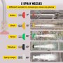 Varilla de hidrolavadora telescópica VEVOR con 5 boquillas de pulverización para una limpieza versátil.