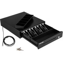 Cajón de caja registradora VEVOR, 13" 12 V, para sistema POS con bandeja para efectivo de 4 billetes y 5 monedas, compartimento extraíble para monedas y 2 llaves incluidas, cable RJ11/RJ12 para supermercado, bar, cafetería, restaurante