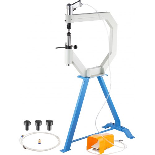 Martillo de aplanado neumático VEVOR, martillo de potencia de garganta de 19.63" para herrería, martillo de aplanado con pedal y soporte de acero, martillo de aplanado de aire de 50-100 PSI, rueda inglesa para modelado de metal industrial