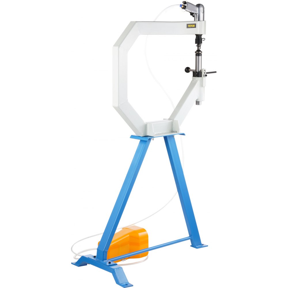 Martillo de aplanado neumático VEVOR, martillo de potencia de garganta de 19.63" para herrería, martillo de aplanado con pedal y soporte de acero, martillo de aplanado de aire de 50-100 PSI, rueda inglesa para modelado de metal industrial