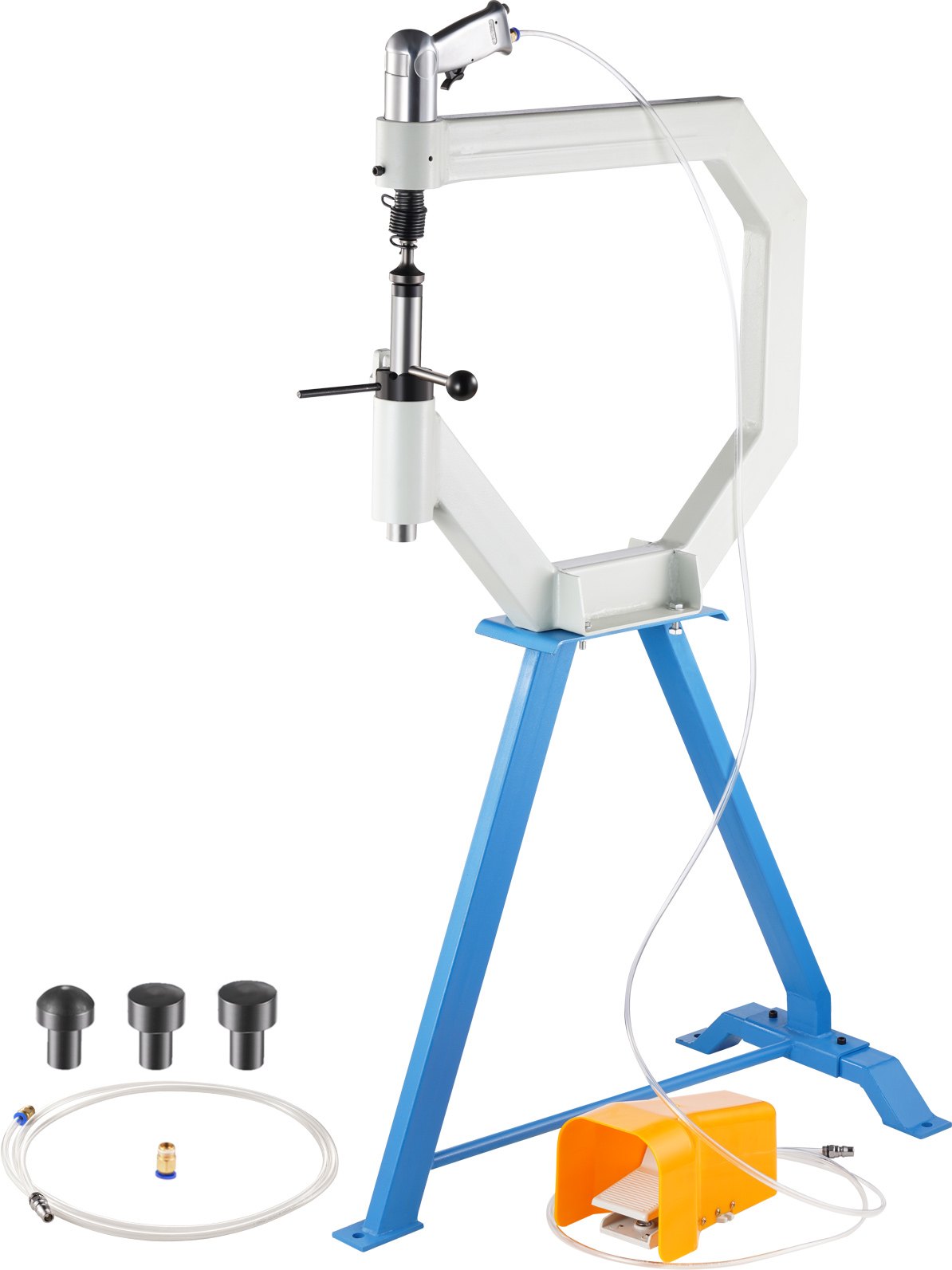 Martillo de aplanado neumático VEVOR, martillo de potencia de garganta de 19.63" para herrería, martillo de aplanado con pedal y soporte de acero, martillo de aplanado de aire de 50-100 PSI, rueda inglesa para modelado de metal industrial