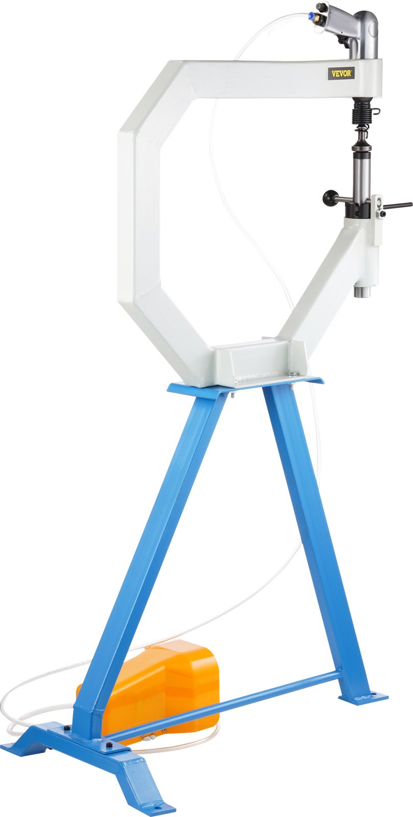 Martillo de aplanado neumático VEVOR, martillo de potencia de garganta de 19.63" para herrería, martillo de aplanado con pedal y soporte de acero, martillo de aplanado de aire de 50-100 PSI, rueda inglesa para modelado de metal industrial