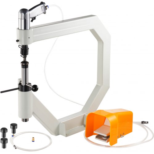 Martillo de aplanado neumático VEVOR, martillo de fuerza de garganta de 19.63" para herrería, martillo de aplanado automático yunque de radio de 1/2/3", martillo de aire de aplanado, rueda inglesa con pedal para modelado de metal industrial