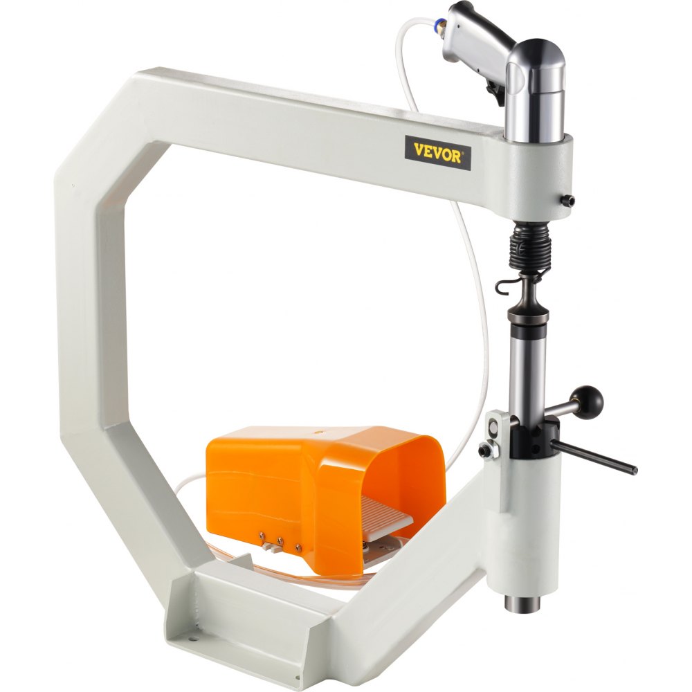Martillo de aplanado neumático VEVOR, martillo de fuerza de garganta de 19.63" para herrería, martillo de aplanado automático yunque de radio de 1/2/3", martillo de aire de aplanado, rueda inglesa con pedal para modelado de metal industrial