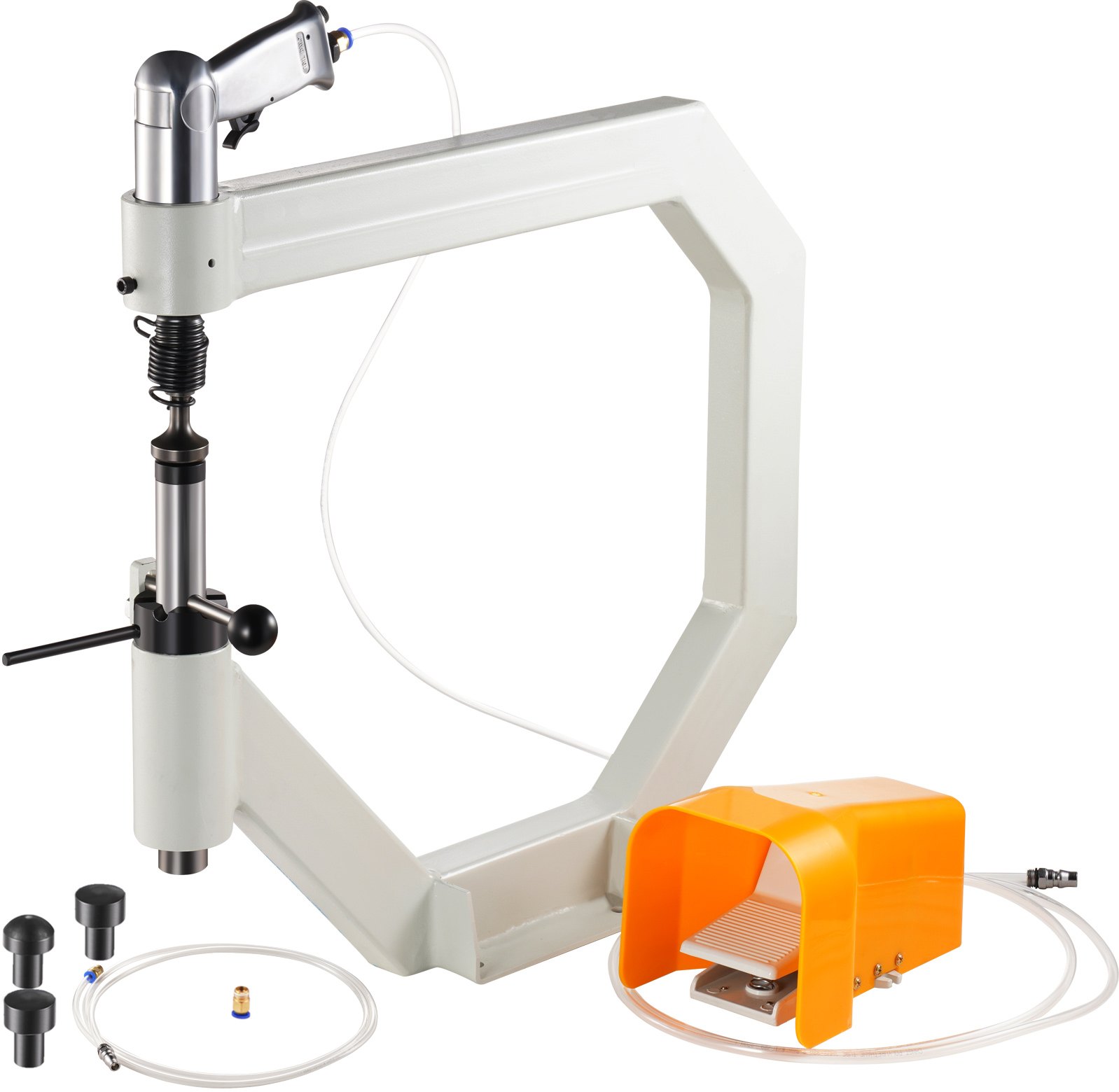 Martillo de aplanado neumático VEVOR, martillo de fuerza de garganta de 19.63" para herrería, martillo de aplanado automático yunque de radio de 1/2/3", martillo de aire de aplanado, rueda inglesa con pedal para modelado de metal industrial