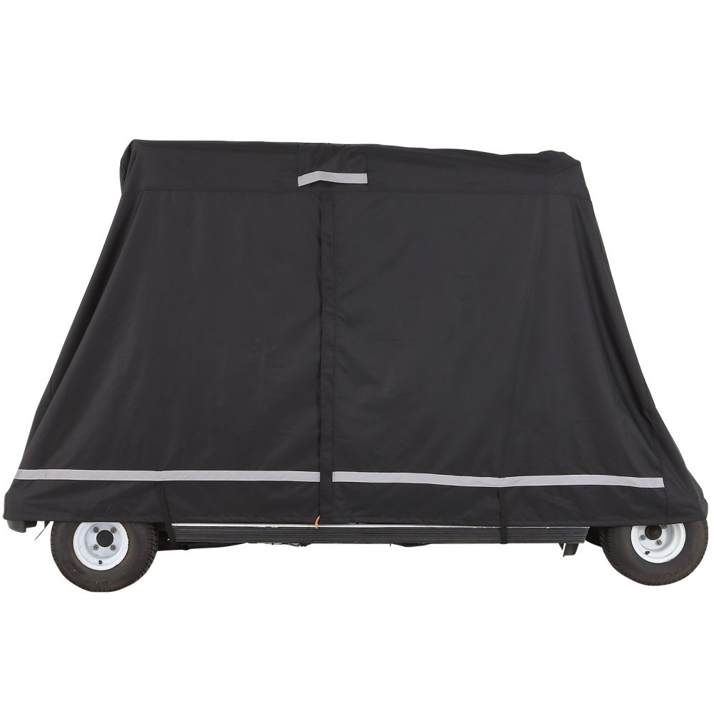 Funda para carrito de golf VEVOR de color negro, con tiras reflectantes y tela duradera.