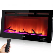 Chimenea eléctrica VEVOR Chimenea lineal 36'' Montada en la pared o empotrada con control remoto