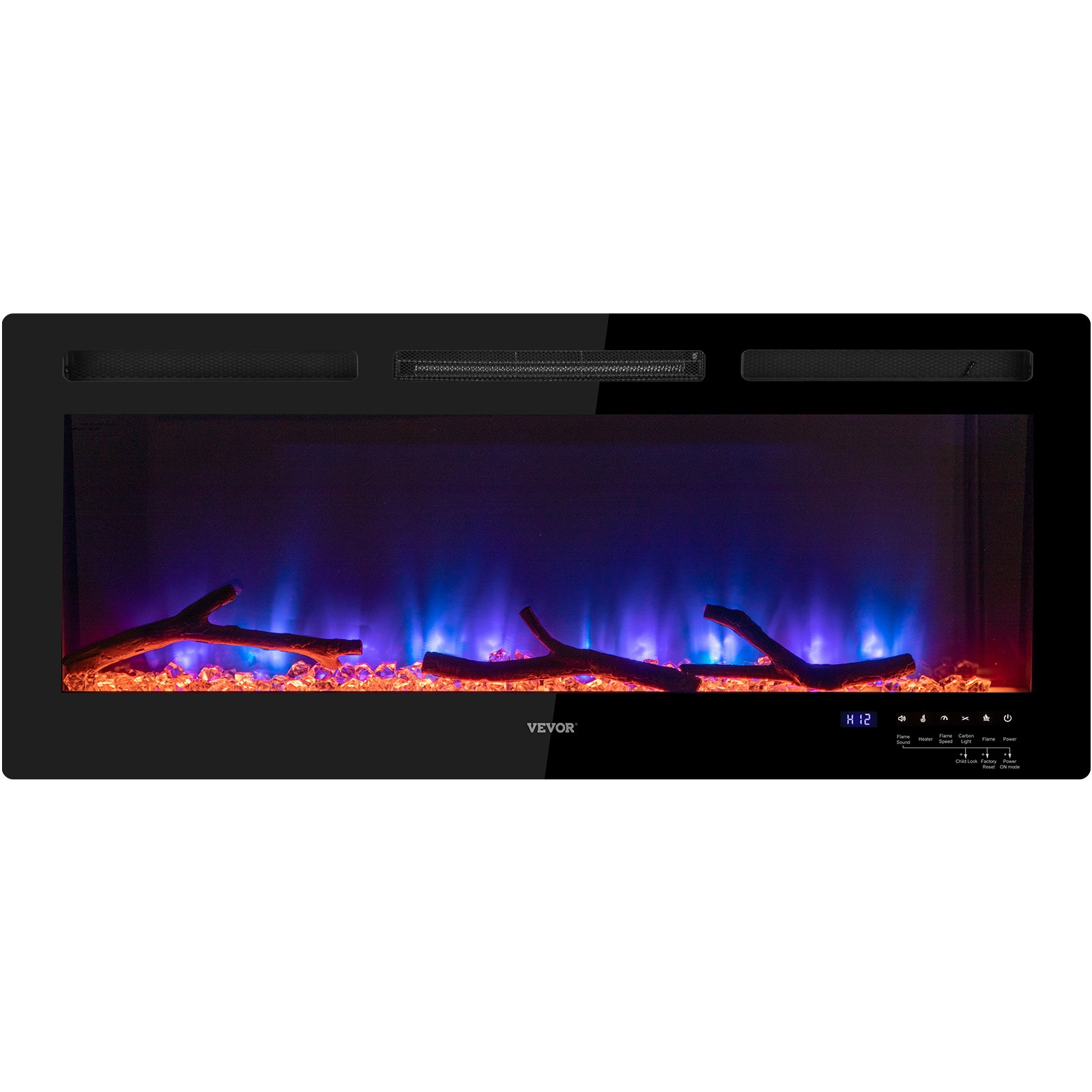 Chimenea eléctrica VEVOR Chimenea lineal de 42'' Montada en la pared o empotrada con control remoto