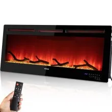Chimenea eléctrica VEVOR Chimenea lineal 50'' Montaje en pared/Control de voz empotrado