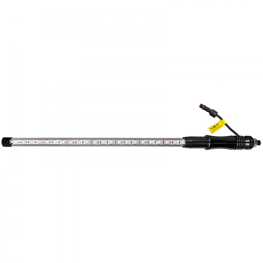 Luces LED tipo látigo VEVOR con base y conector negros, carcasa transparente y tiras LED visibles
