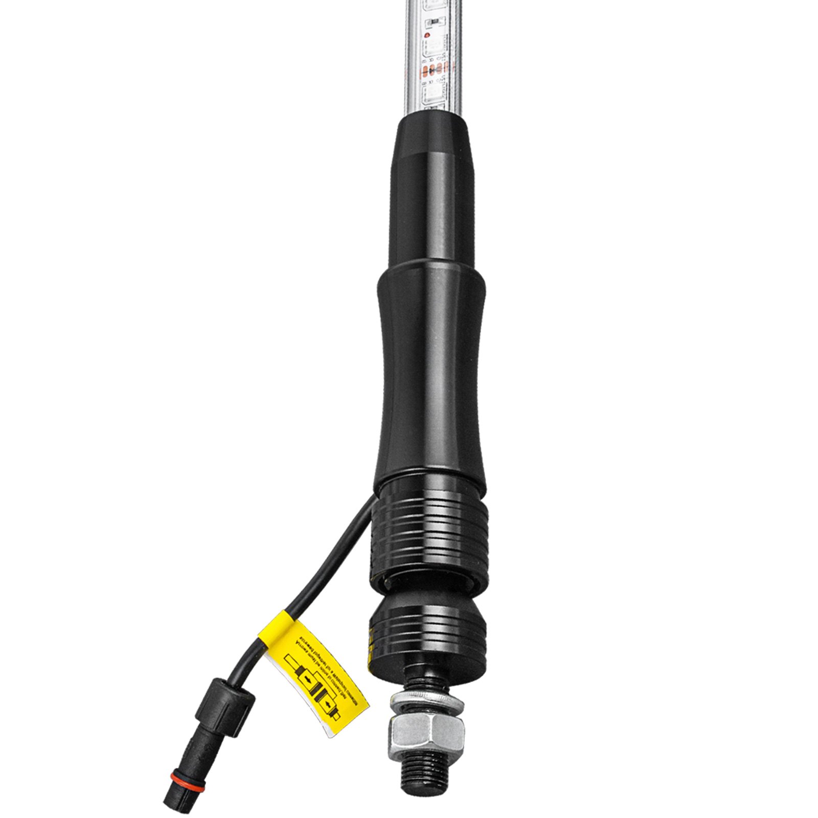 Luces LED VEVOR negras con conector y cable sobre fondo blanco.