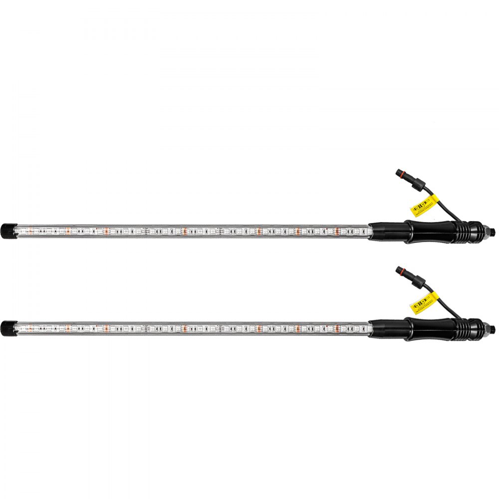 VEVOR 2PC 5FT LED Whip Lights RGB Color Lighted Whips para UTV ATV 20 colores, 5 niveles, 23 modos, 10 opciones de velocidad, resistente a la intemperie, Off-Road Whip RF inalámbrico remoto para UTV ATV Polaris Accesorios RZR