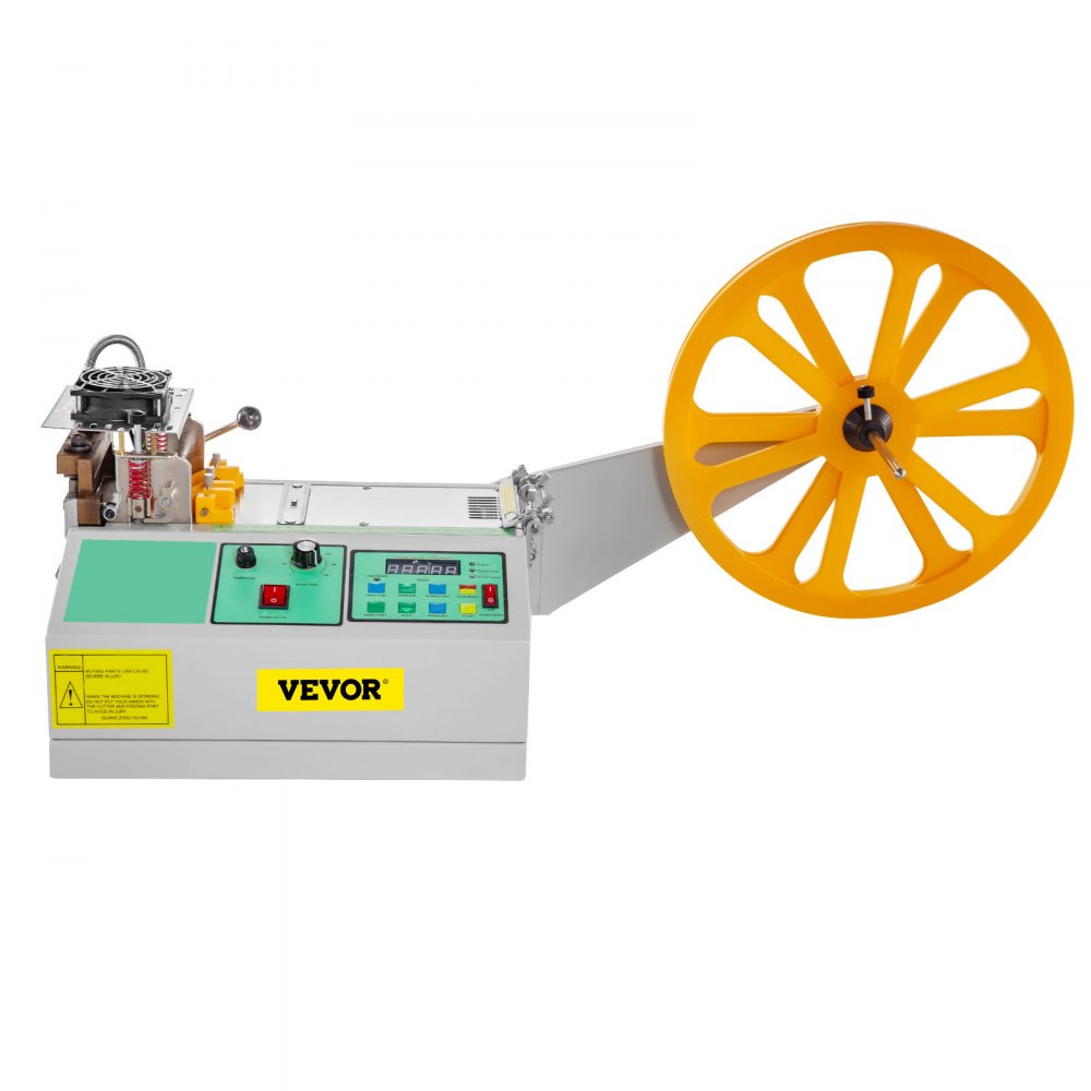 VEVOR Máquina automática de corte de cinta fría y caliente 440W 350 °C Cinta trenzada con cremallera Cortador de cinta Tira de metal de 100 mm Cortador de cinturón digital preciso para plástico de nylon