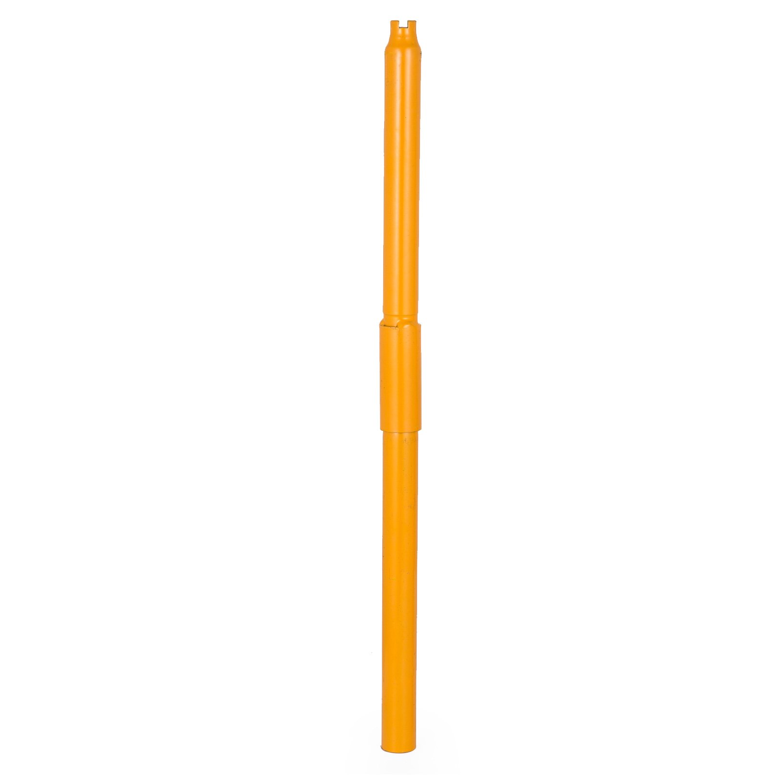 Poste de extensión vertical de elevación con gato de pie VEVOR de color naranja sobre fondo blanco.