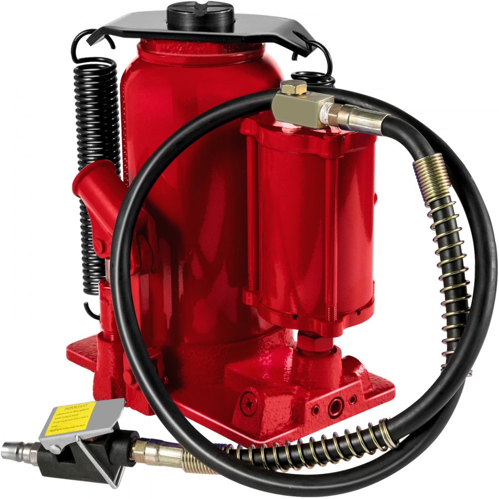 VEVOR Gato hidráulico de botella de aire, 20 toneladas/44092 libras de capacidad, con bomba de mano manual, elevador de reparación de remolque de viaje de camión de servicio pesado, rojo