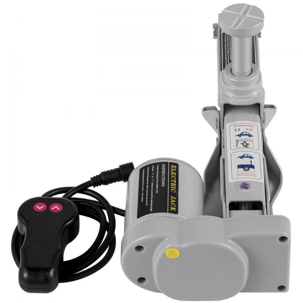 VEVOR Gato eléctrico para automóvil Gato de piso de 3 toneladas 12 V, gato de tijera eléctrico todo en uno, 120-370/170-420 mm Gato elevador de tijera de rango de elevación, herramienta de reparación de automóviles con bomba de inflado, para reparación de sedanes y SUV