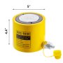 Cilindro hidráulico VEVOR amarillo rsc-5050, dimensiones de 5 pulgadas por 4,4 pulgadas.