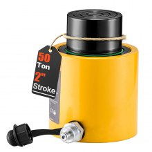 VEVOR Gato Hidráulico Carretilla Capacidad de 50 t, Gato Hidráulico para Coche, Carrera del Pistón de 50 mm, Simple Efecto, Altura Total de 112 mm, para Coche, Furgoneta, Barco, Camión, Caravana