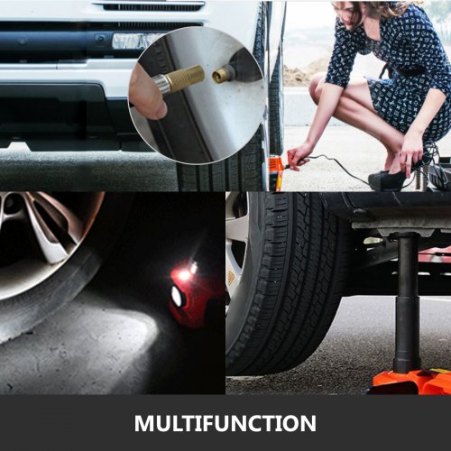 VEVOR Electric Jack 5T Electric Car Jack 12V DC 11023lb Scissor Jack con linterna LED Todo en uno para reparación de vehículos y reemplazo de neumáticos Estuche de herramientas portátil