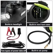 VEVOR Gato eléctrico para automóvil Gato hidráulico para automóvil de 5 toneladas, Gato eléctrico de piso con llave de impacto eléctrica, Herramienta de reparación de automóvil con gato hidráulico de luz LED, Rango de elevación de 135-360 mm para reparación de camiones SUV MPV Sedan