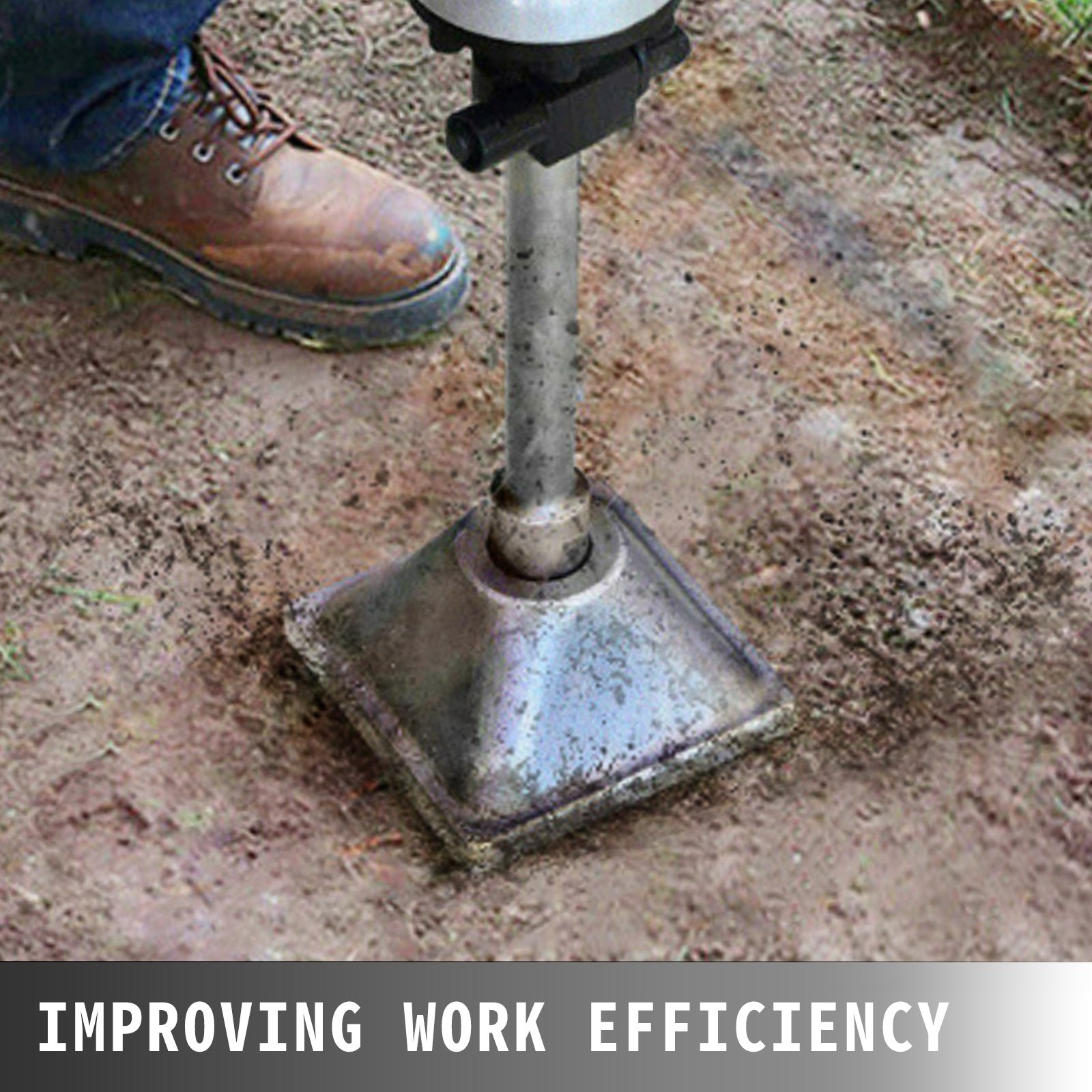 VEVOR Jack Hammer 1-1/8" Tamper Shank, Dirt Tamper 6x6" Placa compactadora con cincel eléctrico Compactador de tierra, Demolición Jackhammer Bits Compactador sólido Breaker Hammer Concreto Tamper Herramientas de asfalto