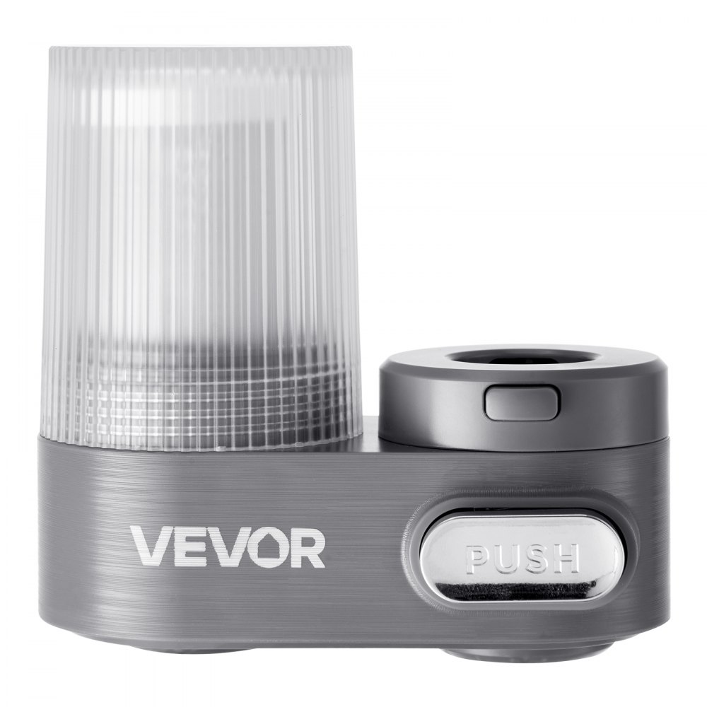 Filtro de agua VEVOR para grifo, purificador de agua vertical para grifo de fregadero, filtros de fibra de carbono, elimina cloro y plomo con 1 filtro, compatible con la mayoría de grifos de cocina o baño, gris