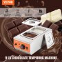 VEVOR Máquina templadora de chocolate, 9 libras, 2 tanques, olla para derretir chocolate con control de temperatura 86~185 ℉, calentador de alimentos eléctrico comercial de acero inoxidable de 800 W para derretir y calentar chocolate/leche/crema