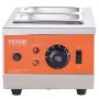 Templadora de chocolate VEVOR con dos bandejas de acero inoxidable y control preciso de temperatura.