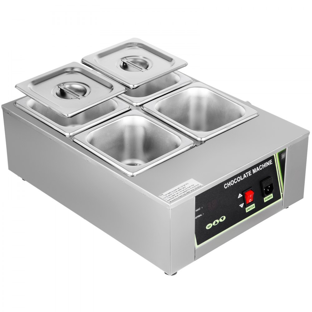 Máquina de templado de chocolate VEVOR de 17,6 libras, máquina de fusión de chocolate con control LED (30 ~ 90 ℃/86 ~ 194 ℉), calentador eléctrico de alimentos comercial de 1000 W para chocolate/leche/crema/sopa derretir y calentar
