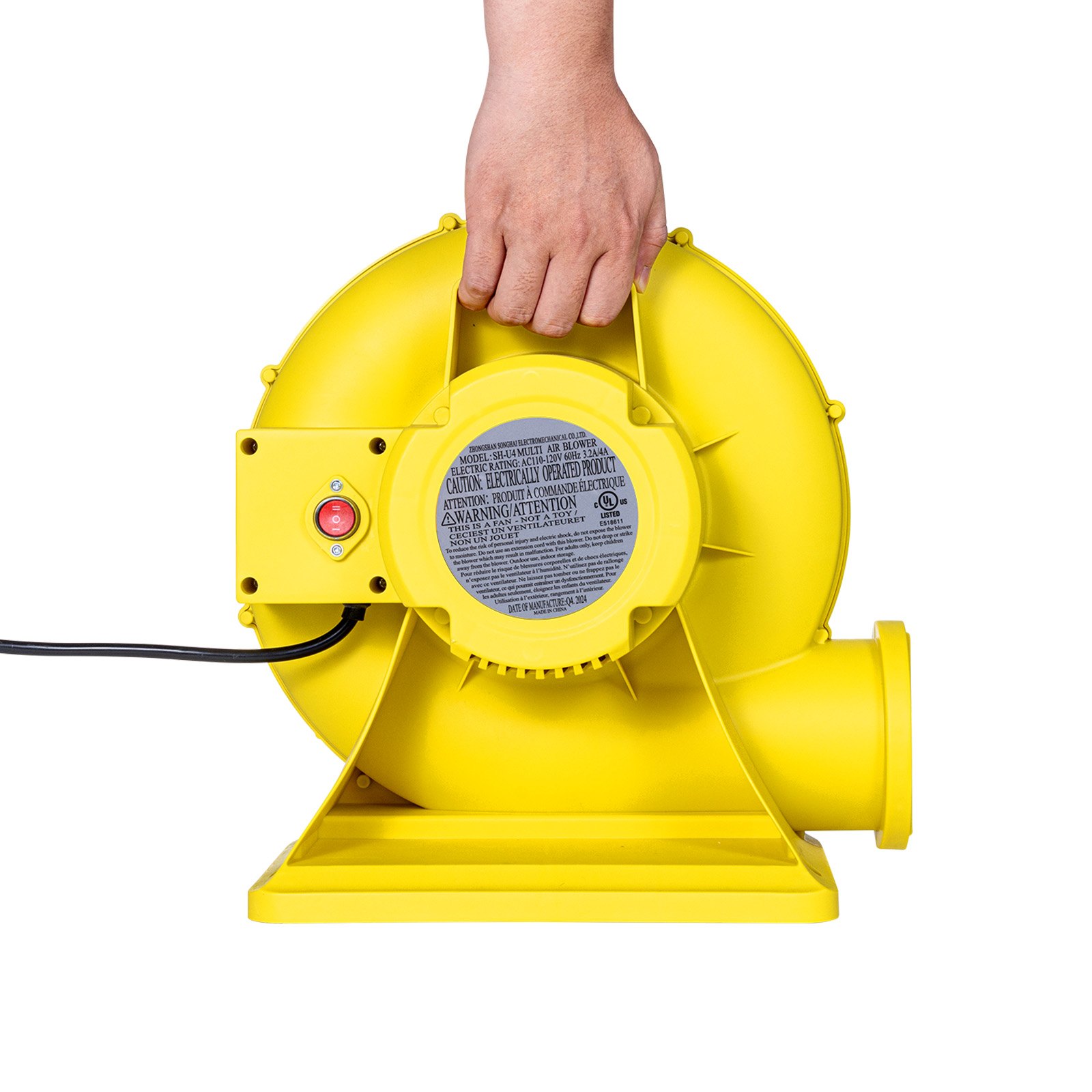VEVOR - Soplador de aire eléctrico para castillos inflables (380 W y 450 W, 0,5 y 0,6 HP), color amarillo