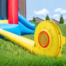 Soplador de aire VEVOR, soplador inflable de 450 W 0,6 HP, soplador de casa de rebote portátil y potente, ventilador de bomba de soplador de aire comercial de 1750 Pa, utilizado para castillo hinchable y toboganes de salto, amarillo