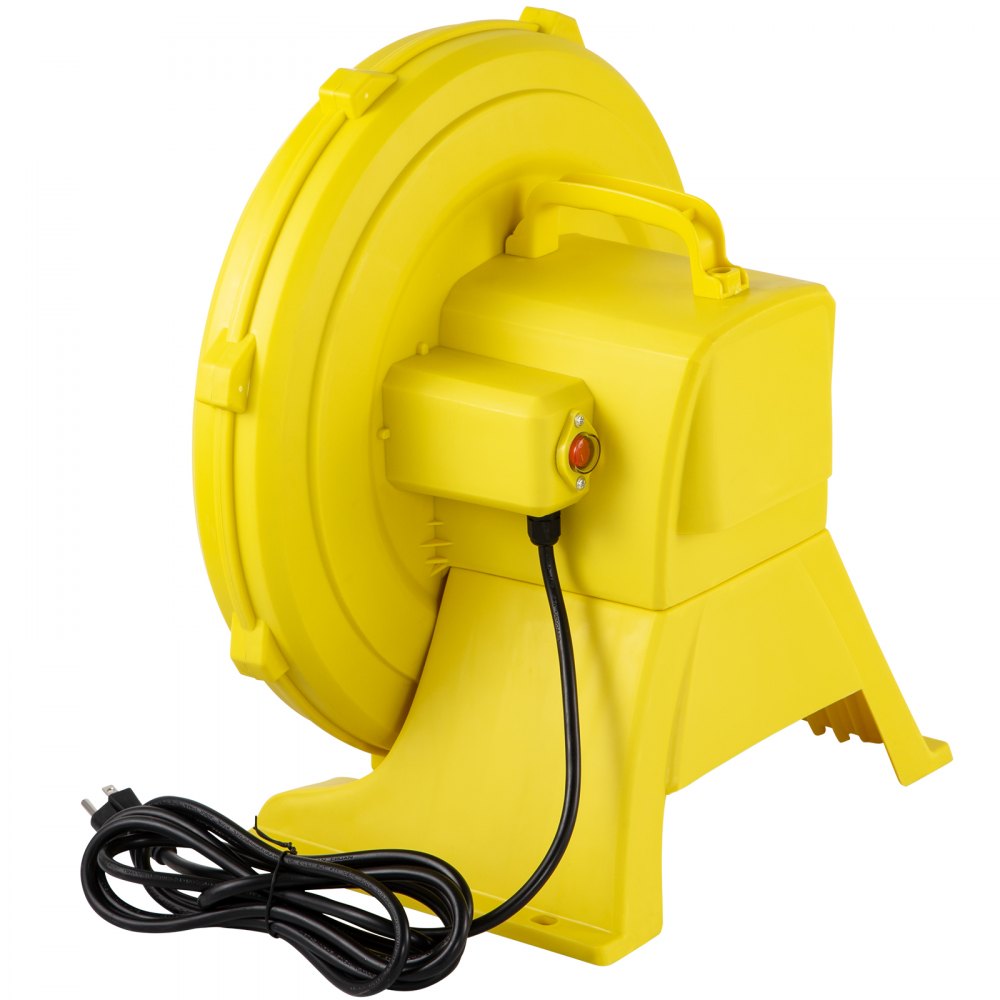 Soplador de aire VEVOR, soplador inflable de 750 W 1HP, soplador de casa de rebote portátil y potente, ventilador de bomba de soplador de aire comercial de 2000 Pa, utilizado para castillo hinchable y toboganes de salto, amarillo