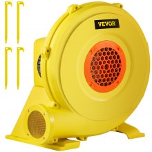 Soplador de aire VEVOR, soplador inflable de 750 W 1HP, soplador de casa de rebote portátil y potente, ventilador de bomba de soplador de aire comercial de 2000 Pa, utilizado para castillo hinchable y toboganes de salto, amarillo