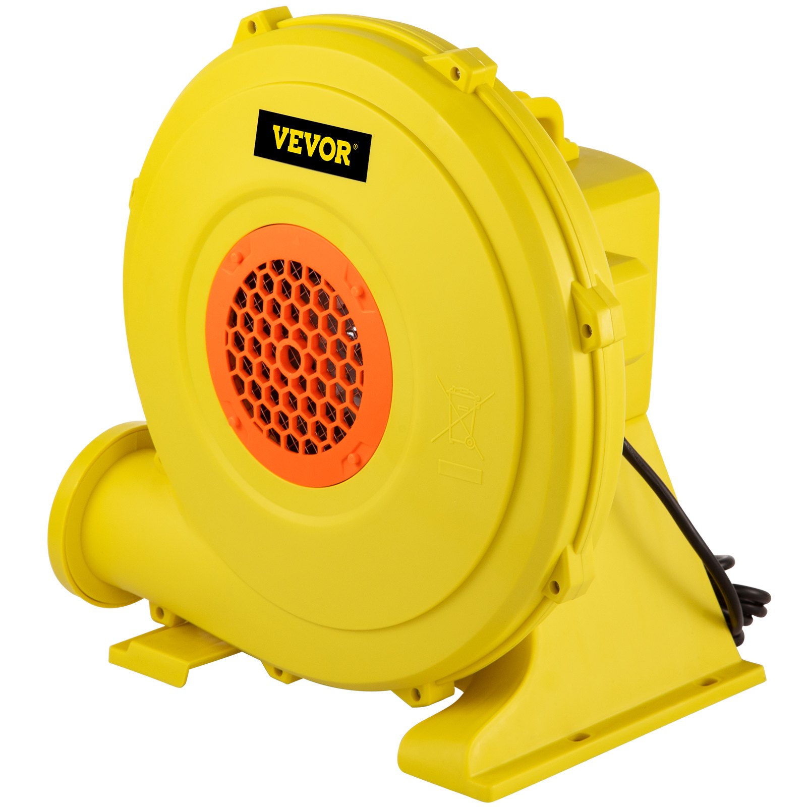Soplador de aire VEVOR, soplador inflable de 750 W 1HP, soplador de casa de rebote portátil y potente, ventilador de bomba de soplador de aire comercial de 2000 Pa, utilizado para castillo hinchable y toboganes de salto, amarillo
