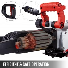 VEVOR 4800W Rozadora de pared Ancho de corte de 42 mm, Máquina cortadora de ranuras de pared Profundidad de corte de 41 mm, Máquina ranuradora de pared con 8 hojas de sierra de 5" de diámetro 6200r/Min, Formación única sin polvo