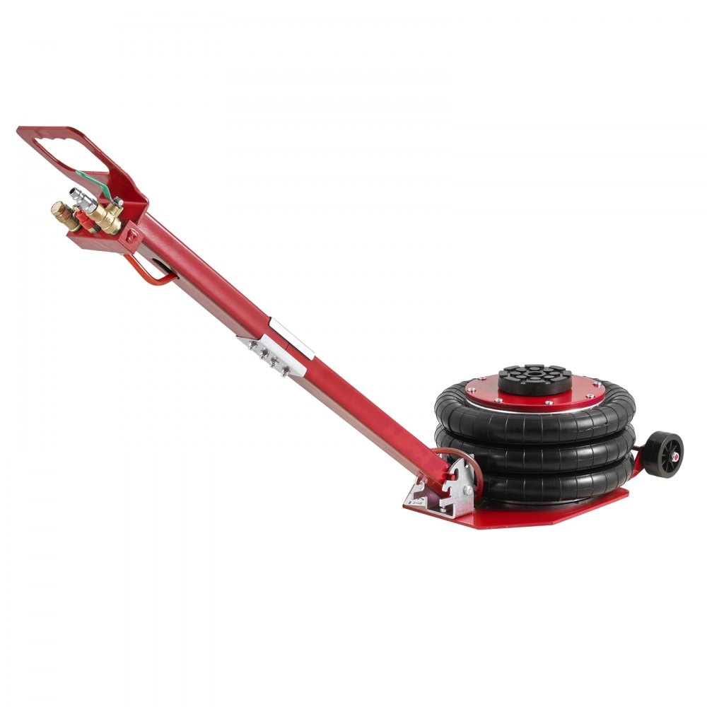 VEVOR Air Jack, 3 Ton/6600 lbs Triple Bag Air Jack, Airbag Jack con seis tubos de acero, levanta hasta 17.7", 3-5 s Gato neumático de elevación rápida, con mango largo ajustable para automóviles, garajes, reparación (rojo)