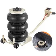 Gato neumático VEVOR de 3 toneladas/3000 kg con triple bolsa y seis tubos de acero, elevación de hasta 450 mm, elevación rápida de 3 a 5 s, con asas largas para coche, garaje y reparación.