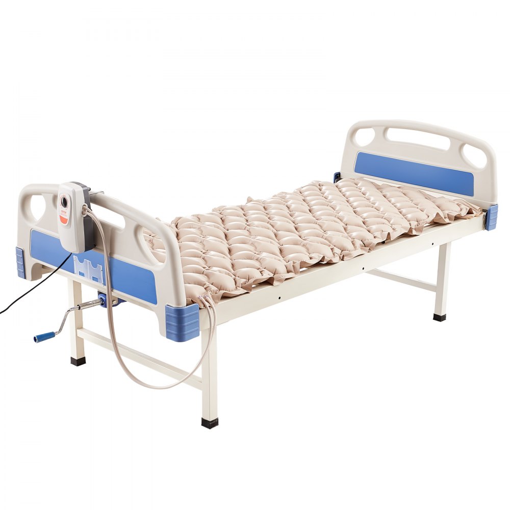 VEVOR Colchón de presión de aire alterna, colchón de aire ajustable de presión de 5 niveles para úlceras por cama, almohadilla de presión alterna de PVC de grado médico con bomba ultra silenciosa para uso doméstico/hospital, carga de 350 libras