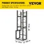 VEVOR - Soporte para tanques de refrigerante (1 de 50 lb, 2 de 30 lb y 3 botellas pequeñas), 122 x 38 x 28 cm, soporte para cilindros de refrigerante, soporte para cilindros de gas, para almacenamiento de gas, oxígeno y nitrógeno.