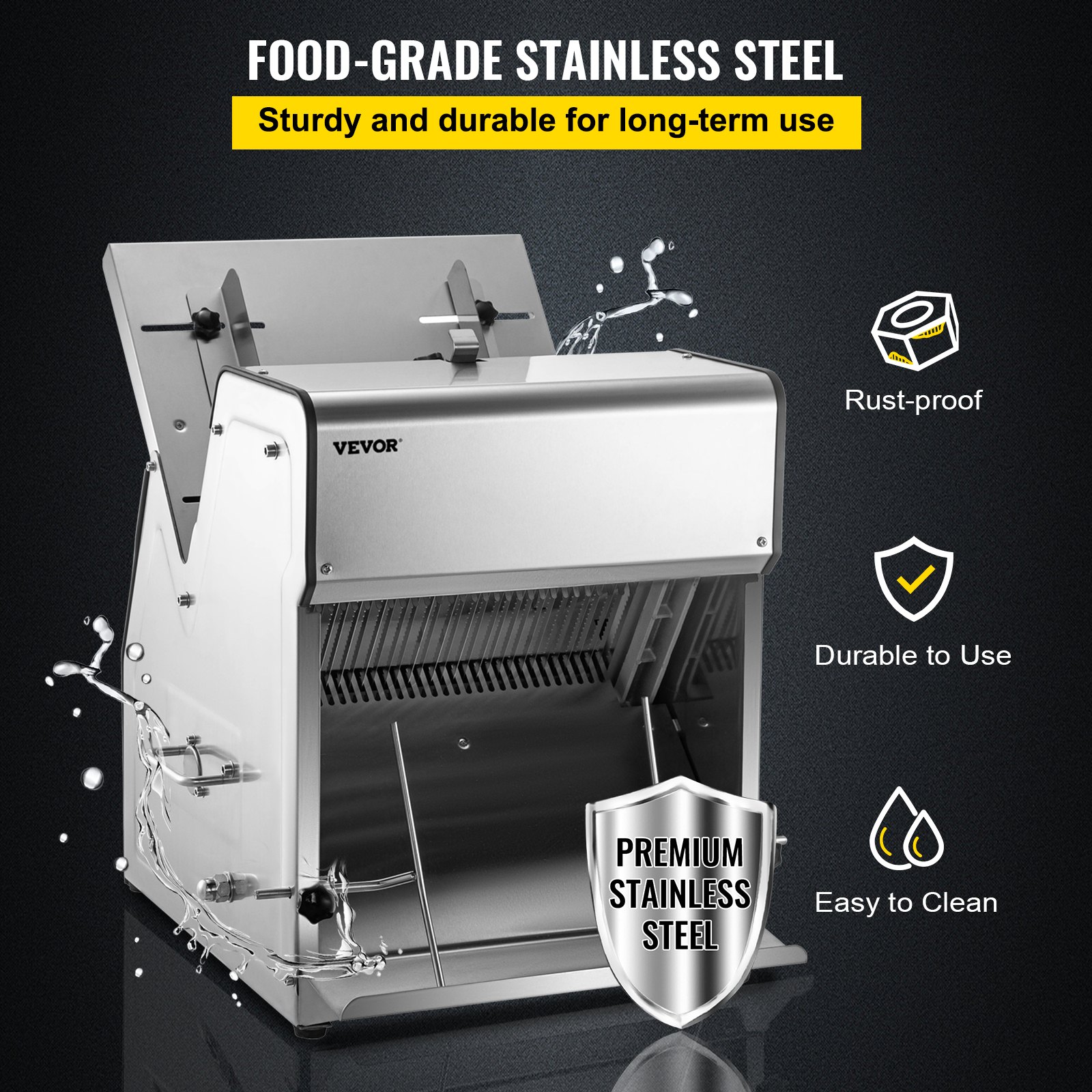 VEVOR - Rebanadora de pan comercial (12 mm de grosor), 31 unidades, 110 V, para pan tostado