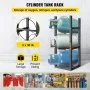 VEVOR Almacenamiento de Botellas de Gas Capacidad de 3 x 13,6 kg Estante para Botellas de Refrigerante de Acero al Carbono para Almacenar Oxígeno, Nitrógeno, Acetileno y Botellas de Refrigerante