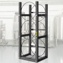 Estante de tanque de refrigerante VEVOR con capacidad de ahorro de cilindro de 3-30 lb Estante de tanque de cilindro Estante de cilindro de refrigerante de 33x13x4 pulgadas Estante de cilindro de gas y soportes para almacenamiento de nitrógeno de oxígeno de gas