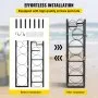 VEVOR - Soporte para tanques de refrigerante (3 unidades de 13,6 kg y 3 unidades adicionales que ahorran espacio), 117,6 x 33,1 x 10,1 cm, para almacenamiento de gas, oxígeno y nitrógeno.