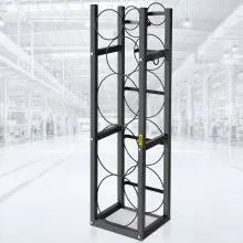 Estante de tanque de refrigerante VEVOR con 3-30 lb y otros 3 espacios de ahorro, estante de tanque de cilindro de 46 x 13 x 4 pulgadas, estante de cilindro de refrigerante estantes y soportes de cilindro de gas, para almacenamiento de nitrógeno de oxígeno de gas