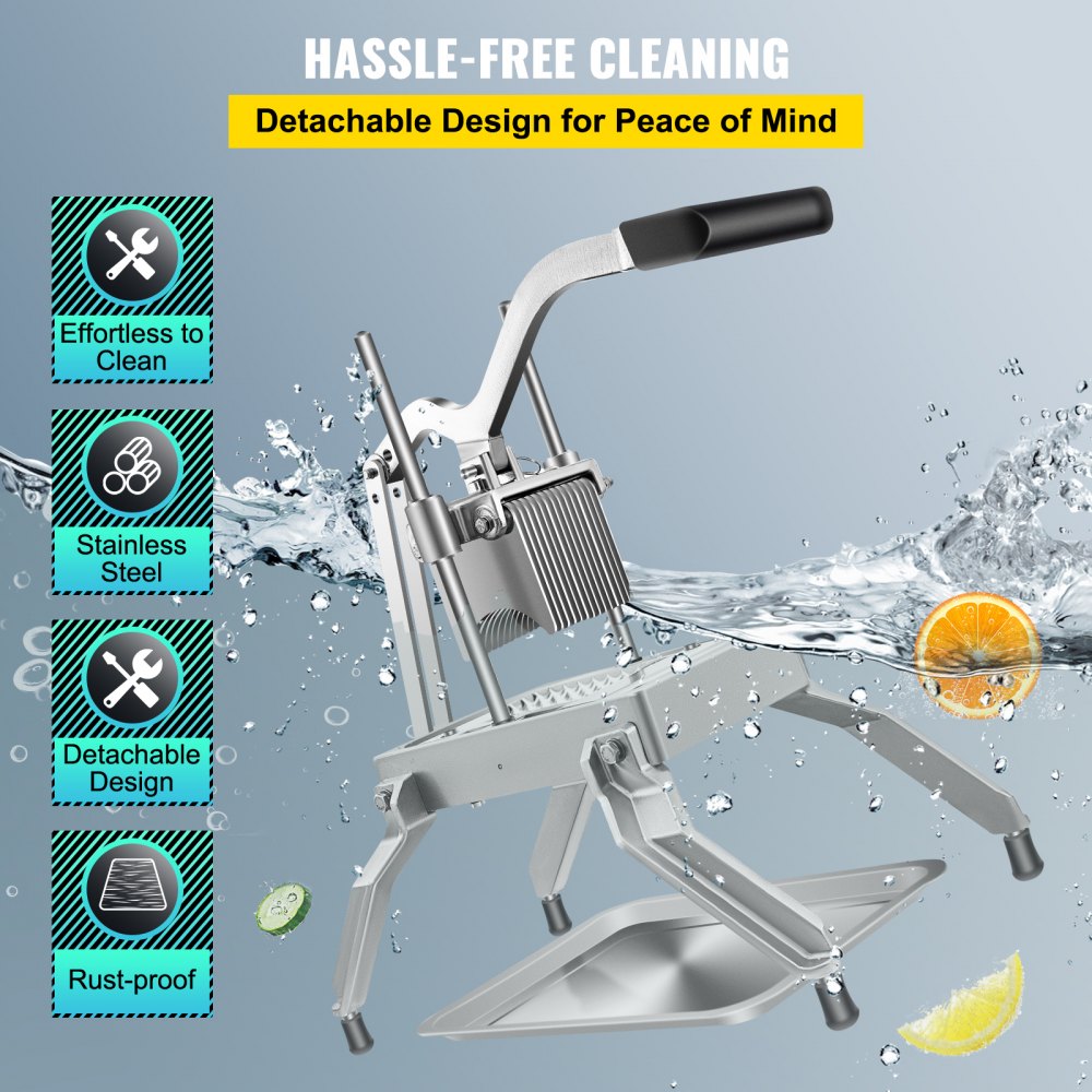 VEVOR Comercial Verduras Frutas Dicer 3/16" Blade Cortador de cebolla Heavy Duty Acero inoxidable Extraíble y reemplazable Kattex Chopper Tomate Slicer con bandeja Perfecta para pimienta Patata Champiñones