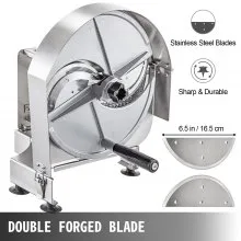 VEVOR Cortadora De Fiambre Cortafiambres Profesional Manual Aluminio para Frutas Espesor Ajustable 0.2-12mm