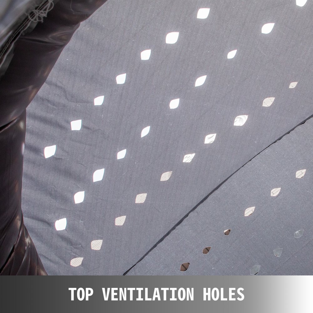 Los orificios de ventilación superiores del cubo de efectivo inflable VEVOR brindan flujo de aire y visibilidad.