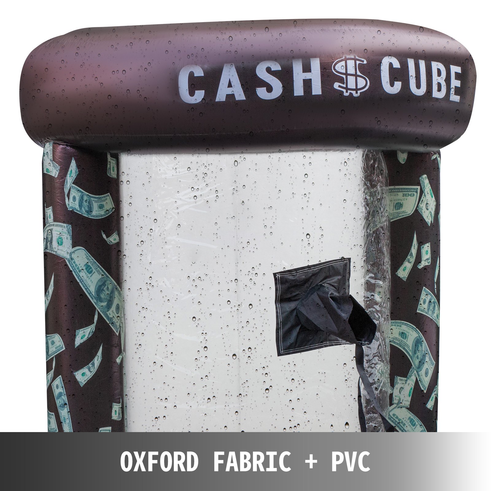 Cubo de dinero inflable VEVOR con impresiones de dólares, con tela oxford y material de pvc.