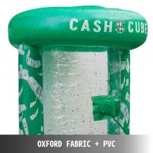 Cubo de efectivo inflable VEVOR con dos sopladores Cabina de cubo de efectivo inflable Máquina de dinero de cubo de efectivo verde Cubo de efectivo inflado rápido Máquina de cabina de dinero a prueba de agua Captura de dinero para eventos de promoción